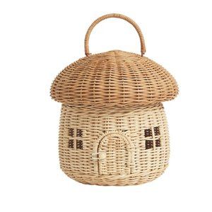 Cottagecore Mushroom Rattan Bag